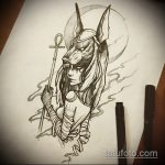 Az anubis tetoválás vázlatának egyedi változata - a rajz alkalmas anubis tetoválásra és ra jelentésre