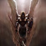 Jó példa a Michael arkangyal tetoválás vázlatára - a rajz alkalmas Mihály arkangyal tetoválására a hátán