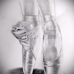 Lehetőség egy stílusos vázlat készítésére egy balerinával készült tetováláshoz - remek ötlet a tetováláshoz