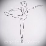 Példa egy érdekes vázlatra egy balerinával készült tetováláshoz - eredeti ötlet létrehozása a tetováláshoz