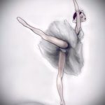 Példa egy balerinával készült tetoválás szokatlan vázlatára - szokatlan ötlet létrehozása a tetováláshoz