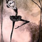 Stílusos vázlat egy balerina tetováláshoz - menő tetováló ötlet létrehozása