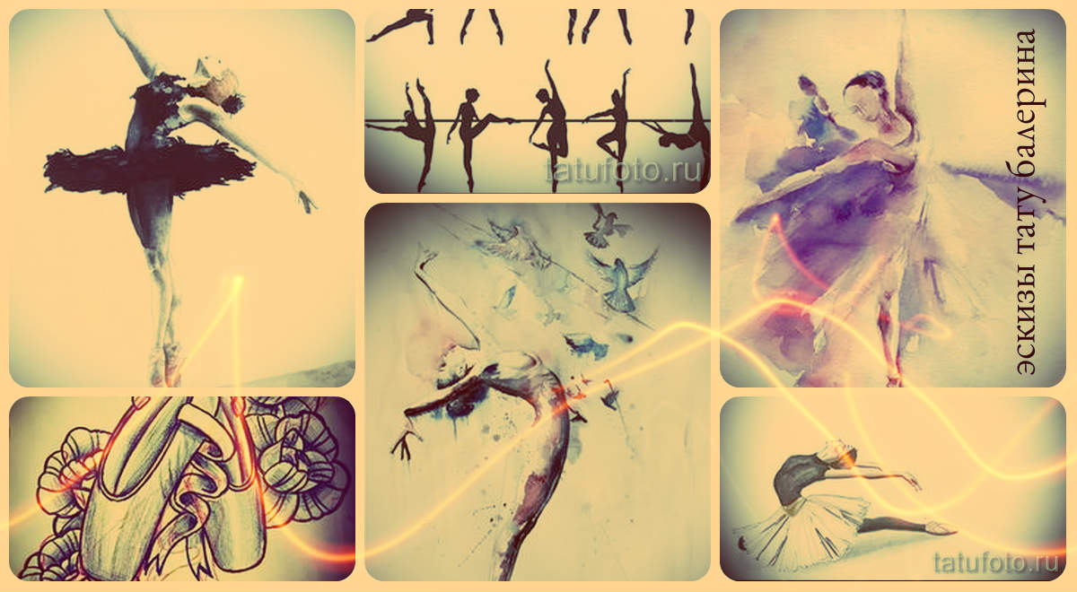 Balerina tetoválás vázlatok - menő rajzok tetováló ötlet létrehozásához
