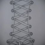 íj tetoválás vázlata # 774 - a minta exkluzív változata, amely jól használható az íjak átalakítására és felhelyezésére a lábakon