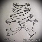 íj tetoválás vázlat # 684 a minta érdekes változata, amely sikeresen használható az íjak átalakítására és felhelyezésére a lábakra tetoválásként