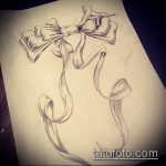 vázlat a 60 -as számú tetováló íjról - a rajz exkluzív változata, amely sikeresen használható revízióhoz és tetoválásként masni felhelyezéséhez a hátán