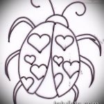 katicabogár tetoválás vázlata # 569 - a minta egyedi változata, amely könnyen használható a feldolgozáshoz és a katicabogár tetováláshoz az alsó hasban