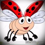 vázlat a katicabogár tetoválásról # 253 - a minta exkluzív változata, amely jól használható átalakítására és katicabogár tetoválásképként történő alkalmazására a lábán