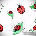 vázlat a 303 -as katicabogár tetoválásról - a rajz hűvös változata, amely jól használható feldolgozásra és katicabogár -tetoválásként való alkalmazásra a realizmusban