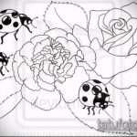 A katicabogár tetoválás vázlata # 993 a minta klassz változata, amely jól használható a katicabogárról készült fénykép véglegesítésére és alkalmazására tetoválásként a lábán