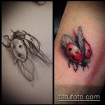 vázlat a katicabogár tetoválásból