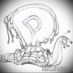 Vázlat egy tetováláshoz egy betűs tetoválásról - opció - tatufoto.ru - 47