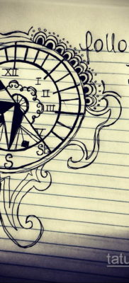 vázlat tetováló karóra és iránytű 2019.09.19. №004 - vázlat a tetováló karóra és -
