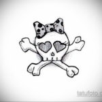 mały szkic tatuażu czaszki 17.09.2019 №004 - mały szkic tatuażu czaszki -