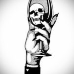 Szkice tatuażu czaszki czarno-białe 17.09.2019 №063 - Szkice tatuażu czaszki bla -