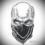 Szkice tatuażu czaszki czarno-białe 17.09.2019 №044 - Szkice tatuażu czaszki bla -