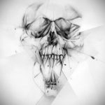 Szkice tatuażu czaszki czarno-białe 17.09.2019 №050 - Szkice tatuażu czaszki bla -