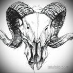 Szkice tatuażu czaszki czarno-białe 17.09.2019 №043 - Szkice tatuażu czaszki bla -