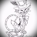 A Cheshire -macska tetoválási vázlatának hűvös változata - használható egy Cheshire -macska tetoválásához ultraibolya fényben