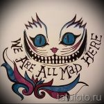 A cheshire macska tetoválási vázlatának érdekes változata - használható egy cheshire macska fotójának tetoválásához