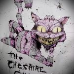 A Cheshire -macska tetoválási vázlatának eredeti változata - használható egy Cheshire -macska tetoválásához, mint a füst