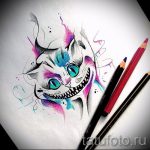 A Cheshire -macska tetoválási vázlatának hűvös változata - használható egy Cheshire -macska tetoválásához a borjún