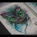 A cheshire macska tetoválási vázlatának eredeti változata - használható tetováló cheshire macska akvarellhez