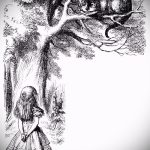 A cheshire macska tetoválási vázlatának eredeti változata - használható a cheshire macska tetoválásához a borjún