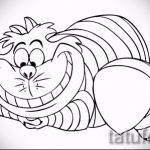 A cheshire macska tetoválási vázlatának hűvös változata - használható cheshire macska tetoválására órával