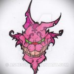 A cheshire macska tetoválási vázlatának stílusos változata - használható egy cheshire macska tetoválásához ultraibolya fényben