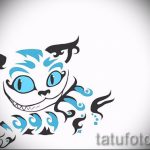 A cheshire macska tetoválási vázlatának hűvös változata - használható egy cheshire macska tetoválására az erdőben