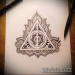 vázlat a halálos ereklyék tetoválásáról, 357. sz.