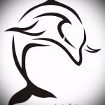 dolphin tattoo sketch №376 - a unique version of the picture that can be easily used for revision and drawing as a dolphin tattoo on the arm