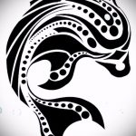 dolphin tattoo sketch №372 - an exclusive version of the drawing, which can be successfully used for processing and applying as a Celtic dolphin tattoo