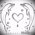 dolphin tattoo sketch # 412 - a cool version of the picture that can be successfully used to transform and apply as a dolphin tattoo on the leg