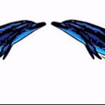 dolphin tattoo sketch №380 - an exclusive version of the drawing that can be well used for processing and applying as a dolphin tattoo on the neck