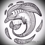 dolphin tattoo sketch # 616 - a unique version of the pattern that can be successfully used for processing and applying as a dolphin tattoo meaning on the arm