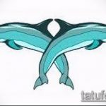 dolphin tattoo sketch number 17 - an interesting version of the pattern that can be successfully used to transform and apply as a dolphin tattoo on the wrist