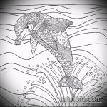 dolphin tattoo sketch # 838 is a cool version of the pattern that can be successfully used to transform and apply as a dolphin tattoo meaning on the leg