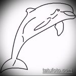 dolphin tattoo sketch №859 - a cool version of the picture, which can be well used for revision and drawing a Celtic dolphin as a tattoo