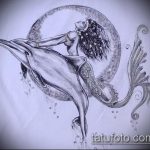 dolphin tattoo sketch # 824 - a unique version of the pattern that can be successfully used for revision and drawing a Celtic dolphin as a tattoo