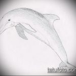 dolphin tattoo sketch # 547 is an interesting version of the pattern that can be successfully used for finalizing and applying a dolphin meaning on the leg as a tattoo