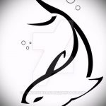 dolphin tattoo sketch # 638 is a cool version of the pattern that can be successfully used for finalizing and applying a tattoo on the leg like a dolphin