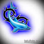 dolphin tattoo sketch №215 - a unique version of the pattern that can be easily used for processing and applying as a dolphin tattoo on the arm