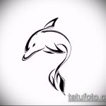 dolphin tattoo sketch # 355 is a cool version of a drawing that can be successfully used for processing and applying as a dolphin tattoo on the leg