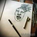 a fa tetoválás vázlata # 65 a minta érdekes változata, amely sikeresen használható a tetoválás szimbólumának feldolgozására és fára való felhelyezésére