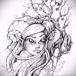 A fa tetoválás vázlata # 706 egy rajz méltó változata, amely sikeresen használható a fa tetoválásához és feldolgozásához