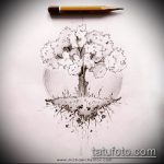 fa tetoválás vázlat 129 - a minta exkluzív változata, amely sikeresen használható a fa megváltoztatására és tetoválásként történő felhelyezésére a karra