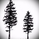 A fa tetoválás vázlata # 231 a minta klassz változata, amely sikeresen használható az erdei fák vázlatként történő átalakítására és alkalmazására