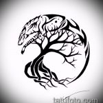 fa tetoválási vázlat # 570 - a minta hűvös változata, amely sikeresen használható a fa módosítására és tetoválásként történő alkalmazására a lábán